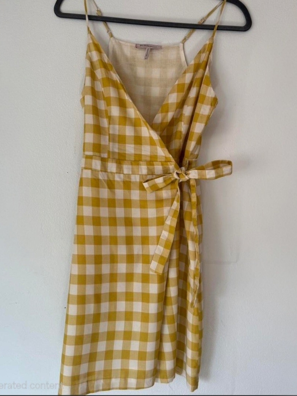Yellow Gingham Wrap Midi Dress - Lightweight Summer Style